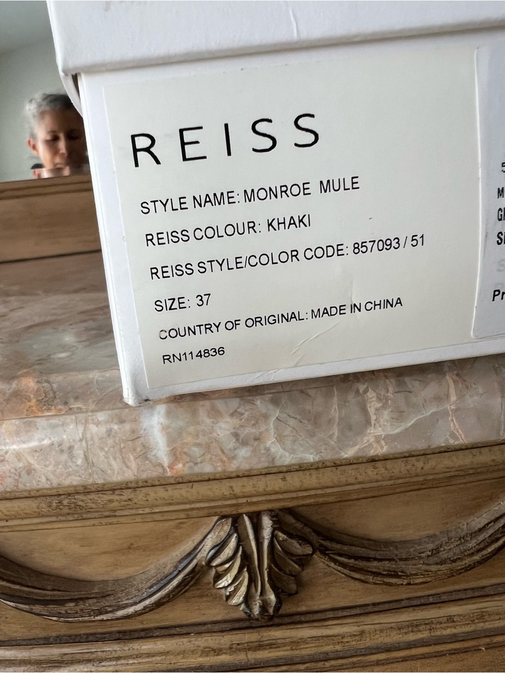 Reiss Olive Satin Bow-Strap Heeled Slides - Picture 10 of 10